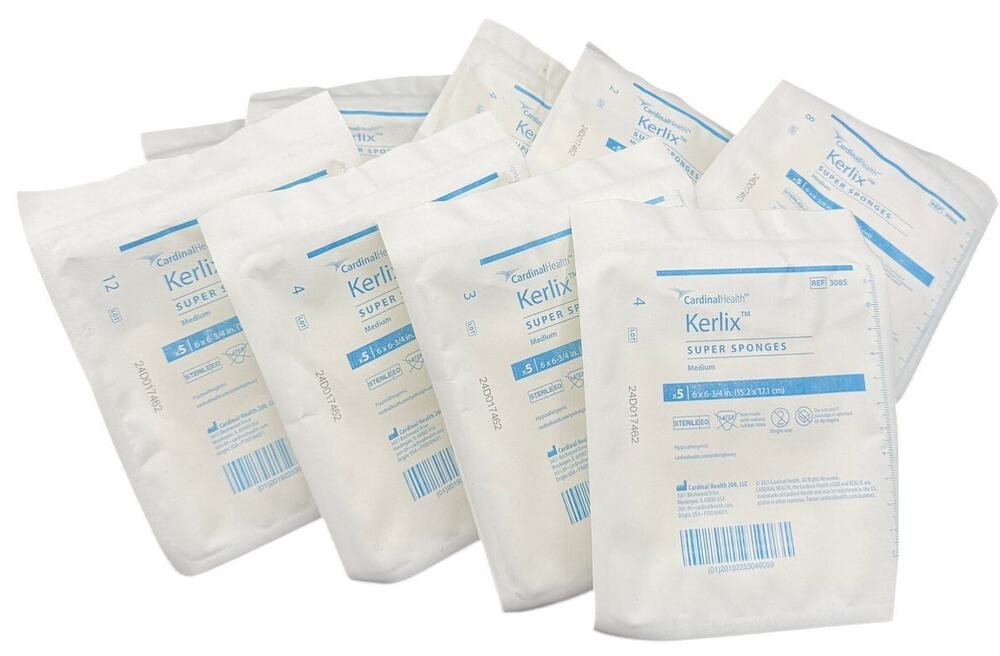 Covidien 3085 Kerlix Super Sponge Medium, Sterile 5's - 10/PK